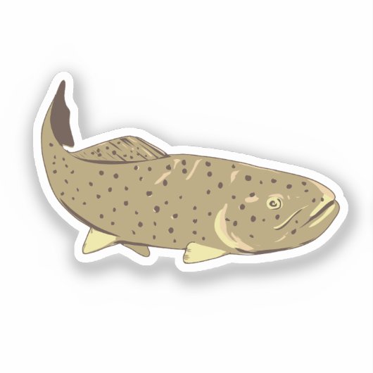 Apache Trout Front Uitzicht WPA Art Sticker (Voorkant)