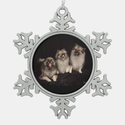 Apache vertelt een Joke Pewter Snowflake Ornament (Voorkant)