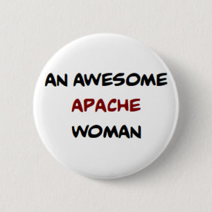Apache-vrouw, geweldige koffiemok ronde button 5,7 cm