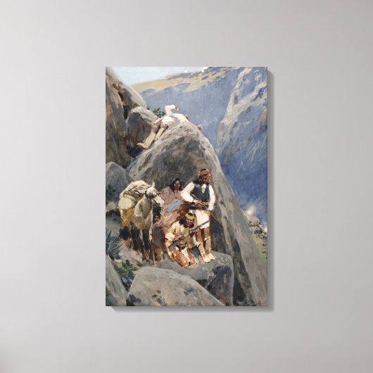 Apache Warriors: hinderlaag voor Amerikaanse caval Canvas Afdruk (Voorkant)