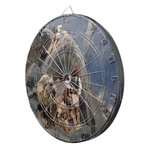 Apache Warriors: hinderlaag voor Amerikaanse caval Dartbord (Voorkant Rechts)