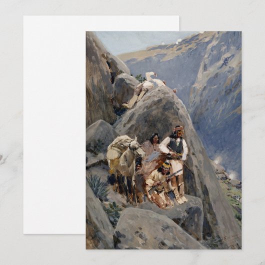 Apache Warriors: hinderlaag voor Amerikaanse caval Feestdagenkaart (Voorkant / Achterkant)