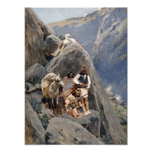 Apache Warriors: hinderlaag voor Amerikaanse caval Foto Afdruk (Voorkant)