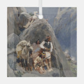 Apache Warriors: hinderlaag voor Amerikaanse caval Glas Ornament (Voorkant)