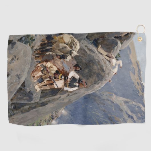 Apache Warriors: hinderlaag voor Amerikaanse caval Golfhanddoek (Horizontaal)