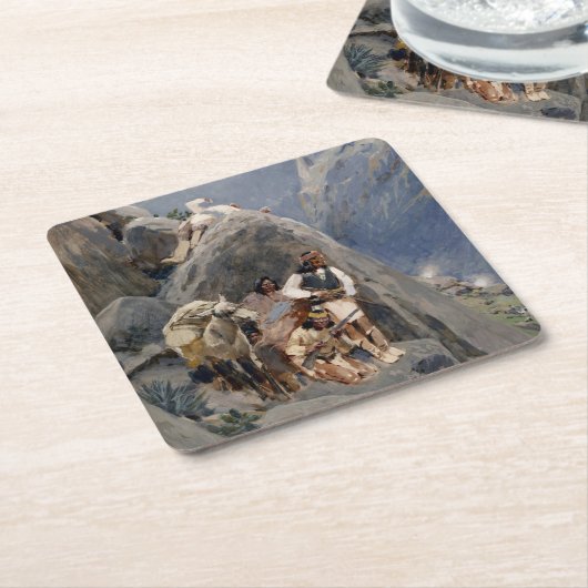 Apache Warriors: hinderlaag voor Amerikaanse caval Kartonnen Onderzetters (Schuin)