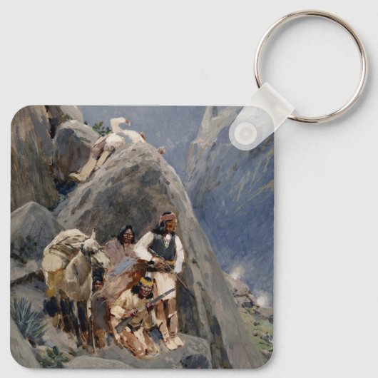 Apache Warriors: hinderlaag voor Amerikaanse caval Sleutelhanger (Achterkant)