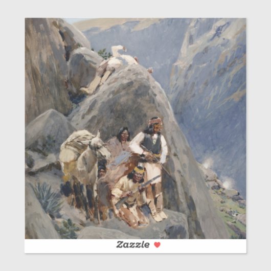 Apache Warriors: hinderlaag voor Amerikaanse caval Sticker (Vel)