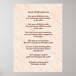 Apache Wedding Blessing 20x28 Matte Poster