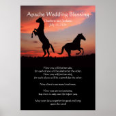Apache Wedding Blessing Arabian horses silhouette Poster (Voorkant)