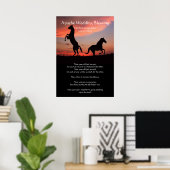Apache Wedding Blessing Arabian horses silhouette Poster (Thuiskantoor)