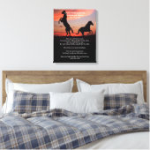 Apache Wedding Blessing Arabian paarden silhouette Canvas Afdruk (Insitu (Slaapkamer))