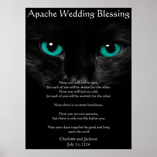 Apache Wedding Blessing Black Cat Poster (Voorkant)