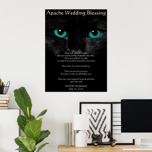 Apache Wedding Blessing Black Cat Poster (Thuiskantoor)