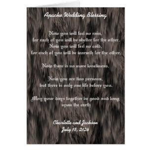 Apache Wedding Blessing Black Fur
