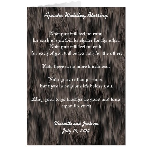 Apache Wedding Blessing Black Fur (Voorkant)