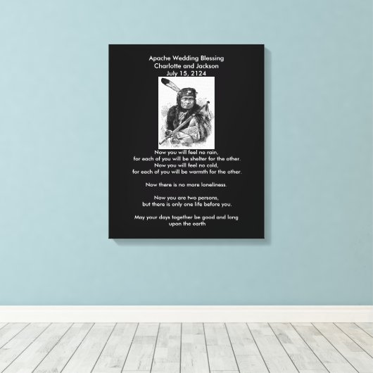 Apache Wedding Blessing Blood Cheif Canvas Afdruk (Insitu (Houten vloer))