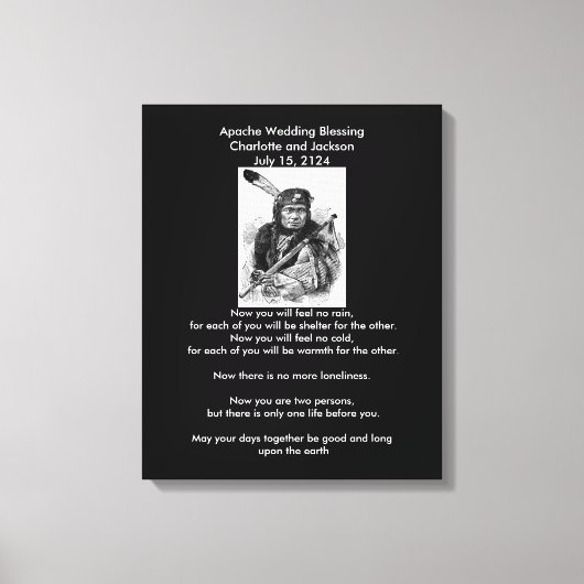 Apache Wedding Blessing Blood Cheif Canvas Afdruk (Voorkant)