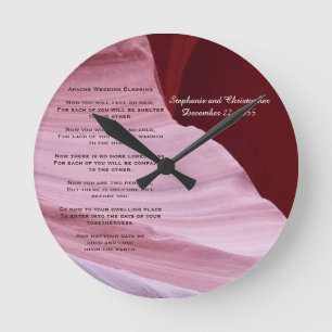 Apache Wedding Blessing Canyon Foto Clock Custom Ronde Klok