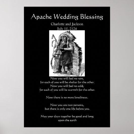 Apache Wedding Blessing Dakota-Sioux Cheif Poster (Voorkant)