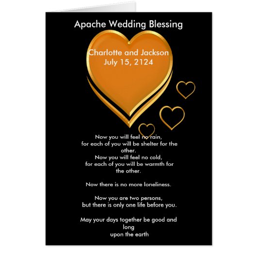 Apache Wedding Blessing Gold Hearts (Voorkant)