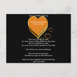 Apache Wedding Blessing Gold Hearts Briefkaart