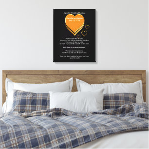 Apache Wedding Blessing Gold Hearts Canvas Afdruk