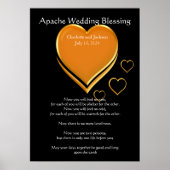 Apache Wedding Blessing Gold Hearts Poster (Voorkant)
