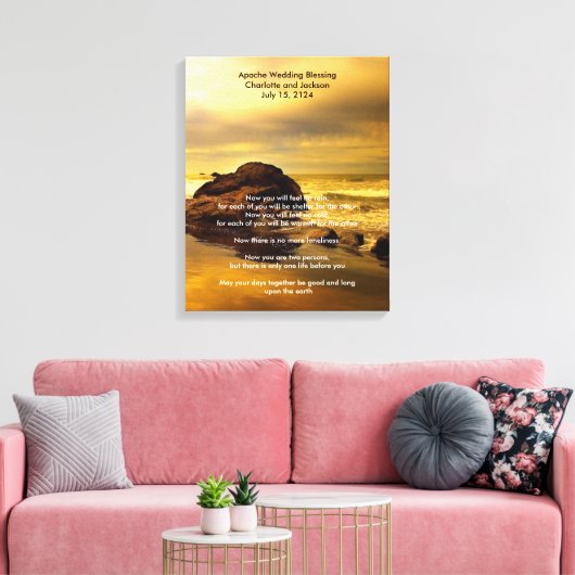Apache Wedding Blessing Gold Ocean Rock Canvas Afdruk (Insitu (Woonkamer))