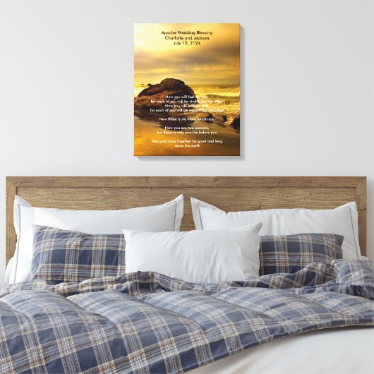 Apache Wedding Blessing Gold Ocean Rock Canvas Afdruk (Insitu (Slaapkamer))