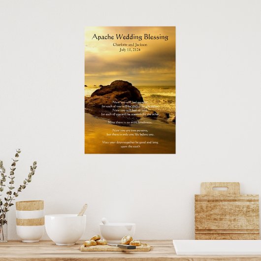 Apache Wedding Blessing Gold Ocean Rock Poster (Keuken)