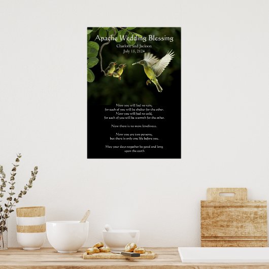 Apache Wedding Blessing Hummingbird feed Baby's Poster (Keuken)