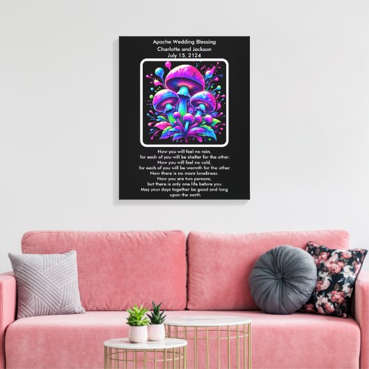 Apache Wedding Blessing Luminous Mushroom Fantasy Canvas Afdruk (Insitu (Woonkamer))