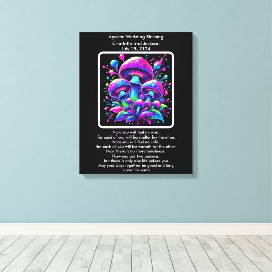 Apache Wedding Blessing Luminous Mushroom Fantasy Canvas Afdruk (Insitu (Houten vloer))