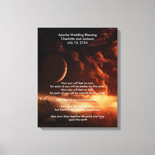 Apache Wedding Blessing Moon en Universe Canvas Afdruk (Voorkant)