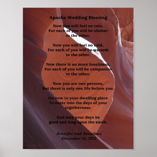 Apache Wedding Blessing, Names, Brown Southwest Poster (Voorkant)