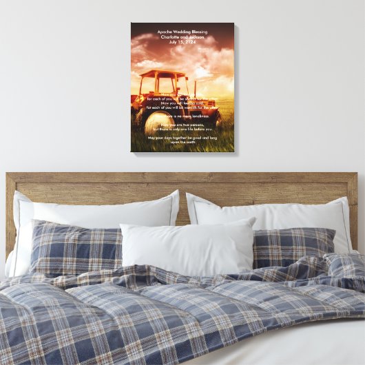 Apache Wedding Blessing Old Tractor Canvas Afdruk (Insitu (Slaapkamer))