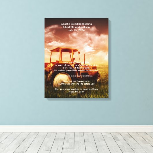 Apache Wedding Blessing Old Tractor Canvas Afdruk (Insitu (Houten vloer))