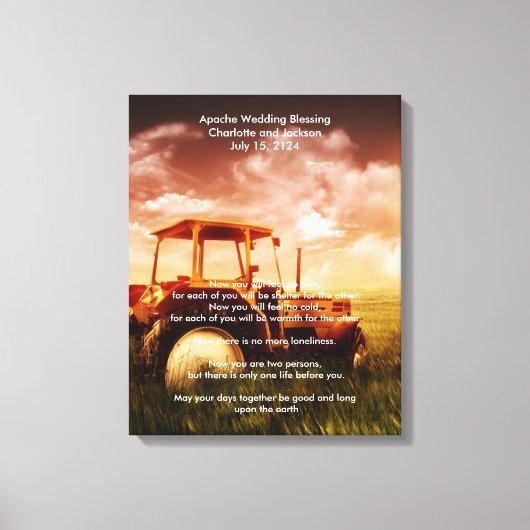Apache Wedding Blessing Old Tractor Canvas Afdruk (Voorkant)