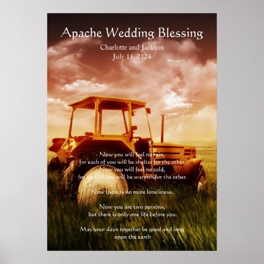 Apache Wedding Blessing Old Tractor Poster (Voorkant)