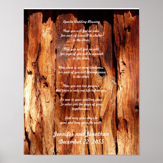 Apache Wedding Blessing Old Wood, Names Poster (Voorkant)