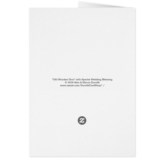 Apache Wedding Blessing, oude houten deur (Achterkant)