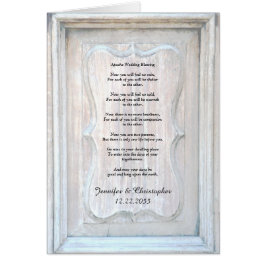 Apache Wedding Blessing, oude houten deur