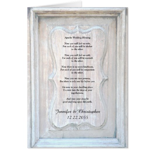 Apache Wedding Blessing, oude houten deur (Voorkant)