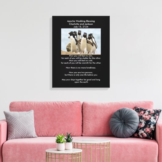 Apache Wedding Blessing Penguins Canvas Afdruk (Insitu (Woonkamer))