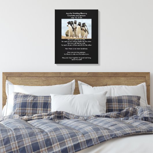 Apache Wedding Blessing Penguins Canvas Afdruk (Insitu (Slaapkamer))