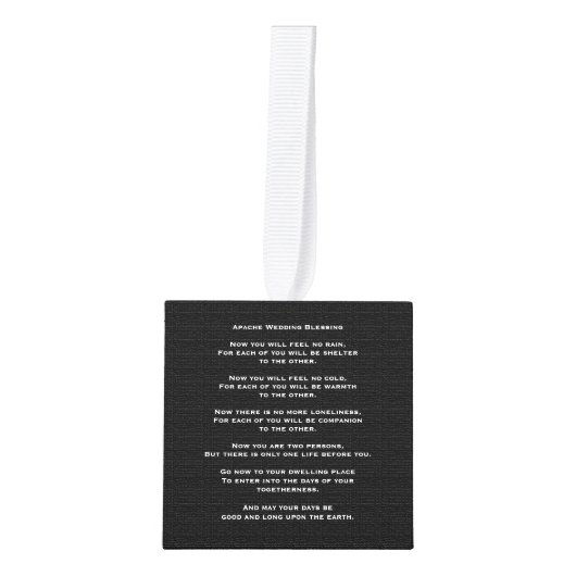 Apache Wedding Blessing Personalized Ornament (Voorkant)