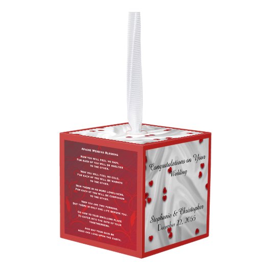 Apache Wedding Blessing Personalized Red Hearts Decoratie (Achter hoekig)