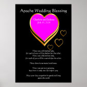 Apache Wedding Blessing Pink Hearts Poster (Voorkant)