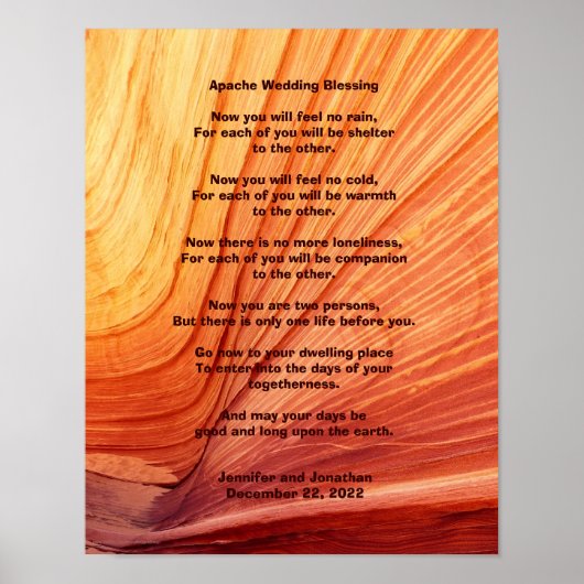 Apache Wedding Blessing Poster 11 x 14 inch Matte (Voorkant)